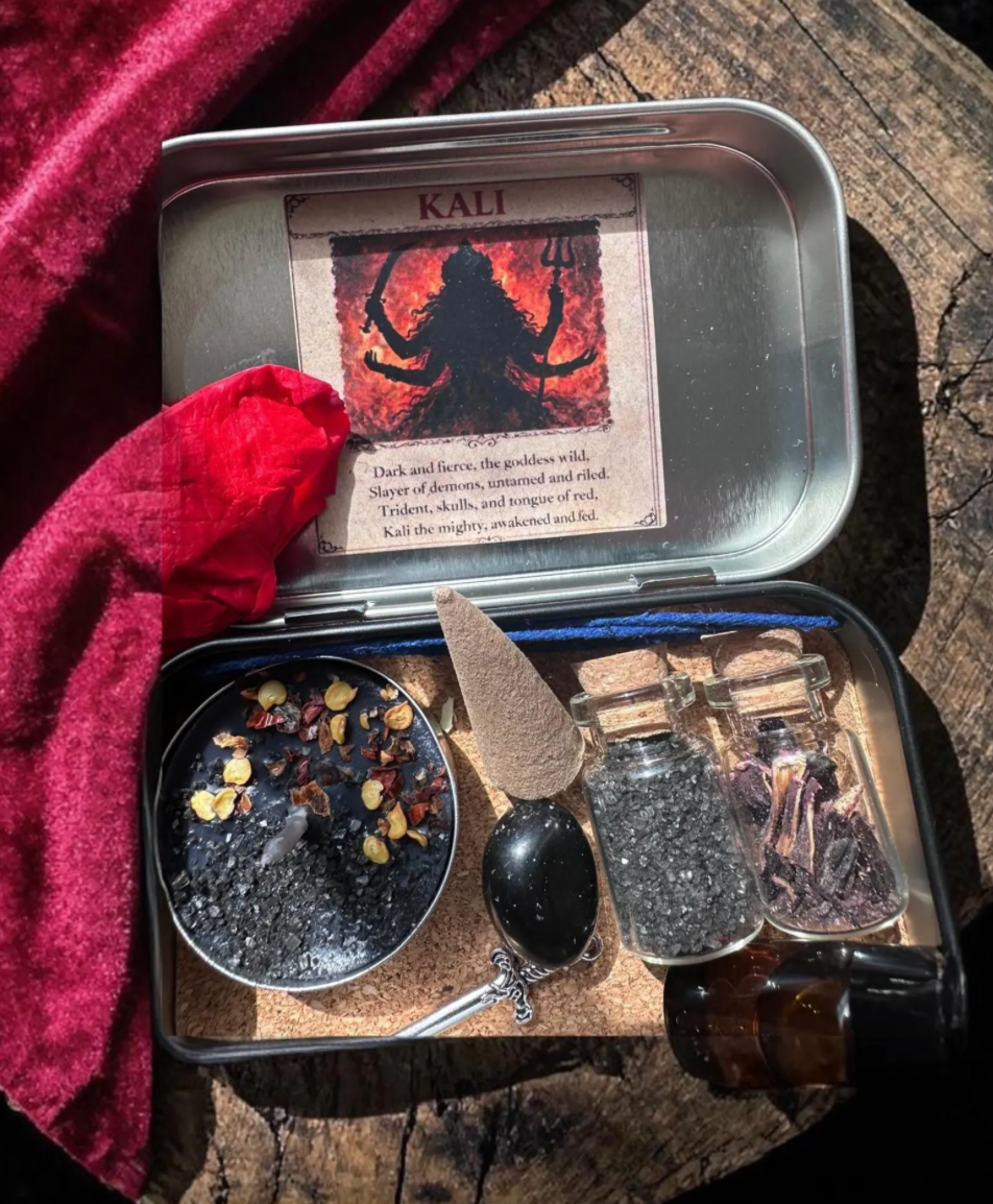 Kali Altar Tin - Deity Travel Altar