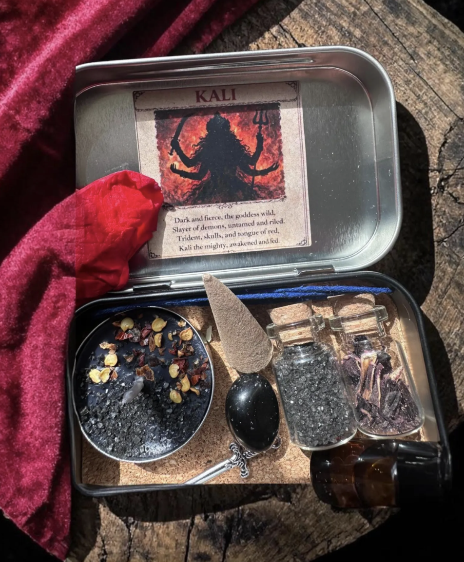 Kali Altar Tin - Deity Travel Altar