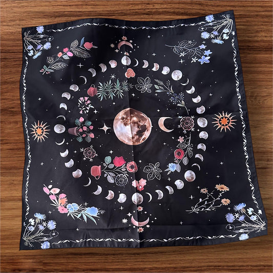 Moon Phases Altar Cloth – Wiccan, Pagan, Witchcraft Decor Boho Decor for Pagan Alter